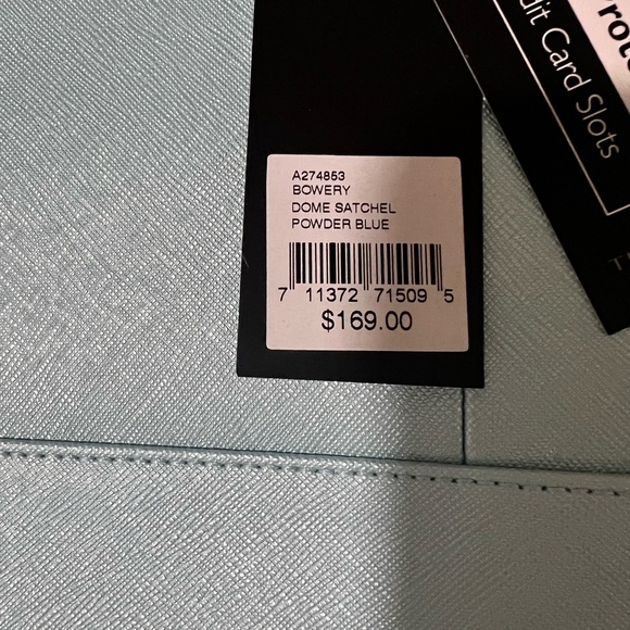 Tignanello Bowery Dome Satchel in Powder Blue with Gold Accents - Picture 7 of 7